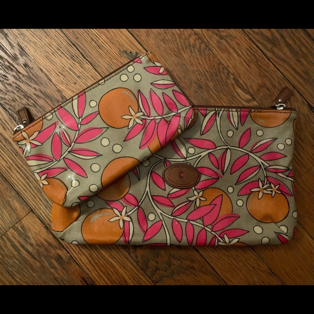 Fossil Key Per Coated Canvas Travel Pouches